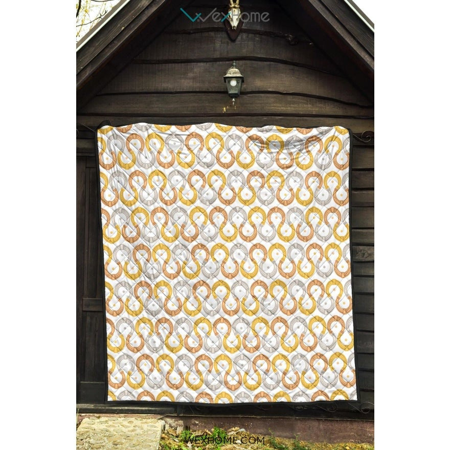 Horseshoes Pattern Print Design 03 Premium Quilt