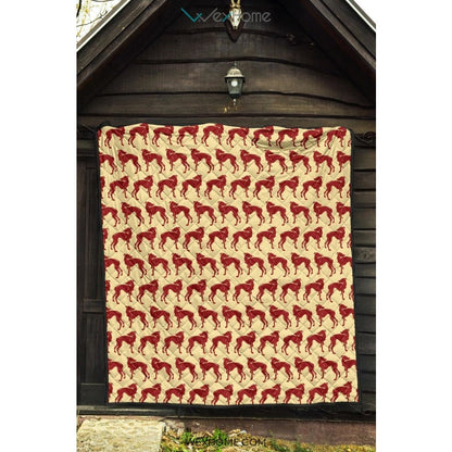 Greyhound Pattern Print Design 04 Premium Quilt