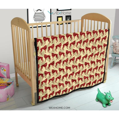 Greyhound Pattern Print Design 04 Premium Quilt