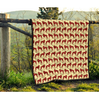 Greyhound Pattern Print Design 04 Premium Quilt