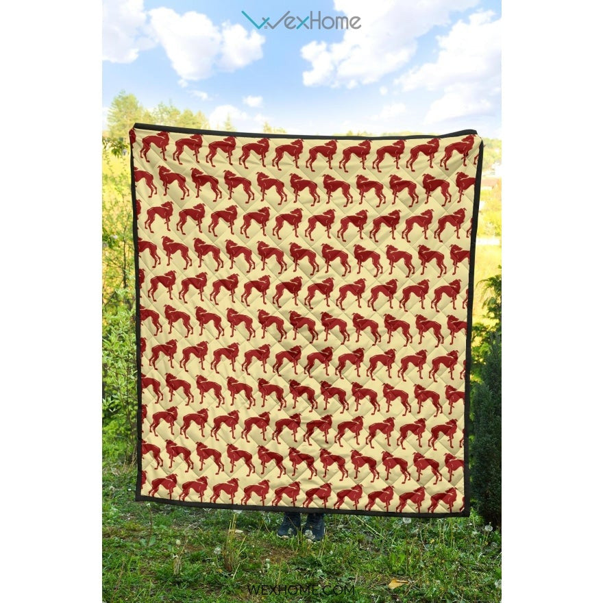 Greyhound Pattern Print Design 04 Premium Quilt