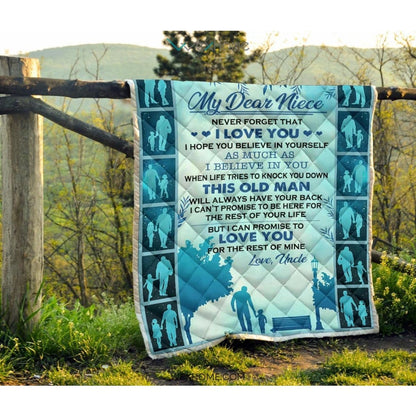 Niece Quilt Your Uncle Love You Premium Quilt Blue Full Size