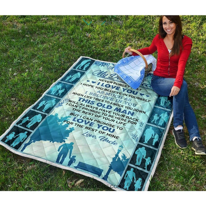 Niece Quilt Your Uncle Love You Premium Quilt Blue Full Size