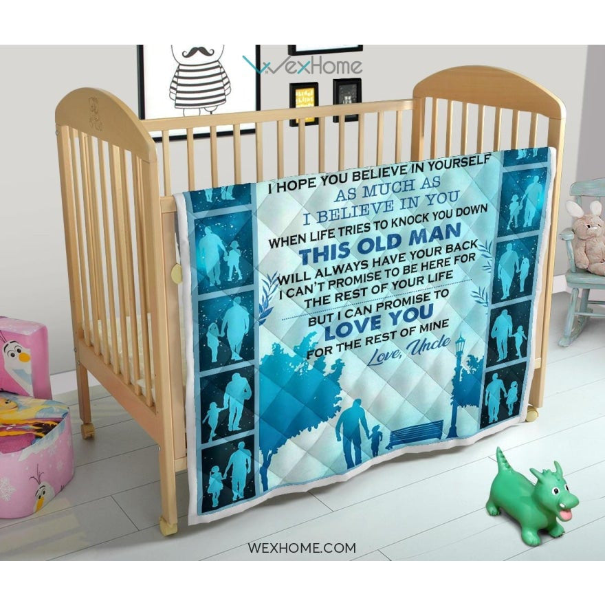 Niece Quilt Your Uncle Love You Premium Quilt Blue Full Size