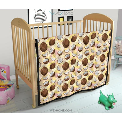Coconut Pattern Print Design 05 Premium Quilt