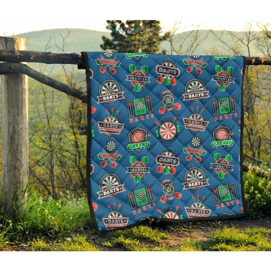 Darts Pattern Print Design 02 Premium Quilt