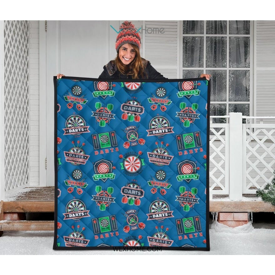 Darts Pattern Print Design 02 Premium Quilt