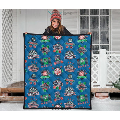 Darts Pattern Print Design 02 Premium Quilt