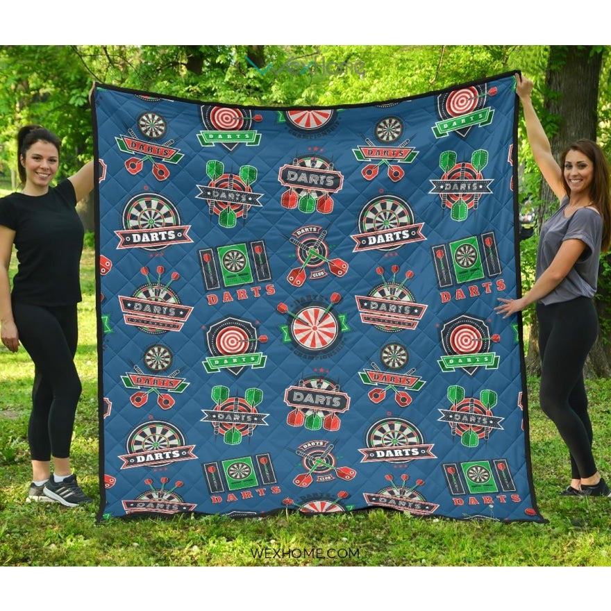 Darts Pattern Print Design 02 Premium Quilt