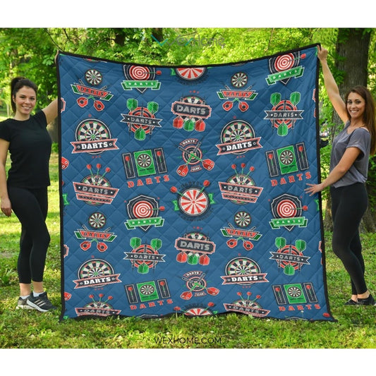 Darts Pattern Print Design 02 Premium Quilt