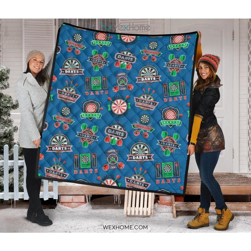 Darts Pattern Print Design 02 Premium Quilt