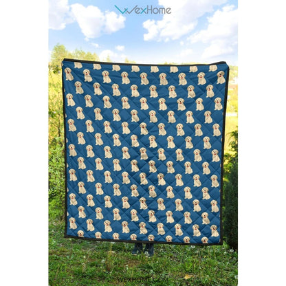 Golden Retriever Pattern Print Design 03 Premium Quilt
