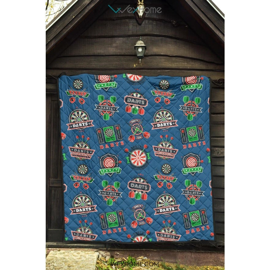 Darts Pattern Print Design 02 Premium Quilt