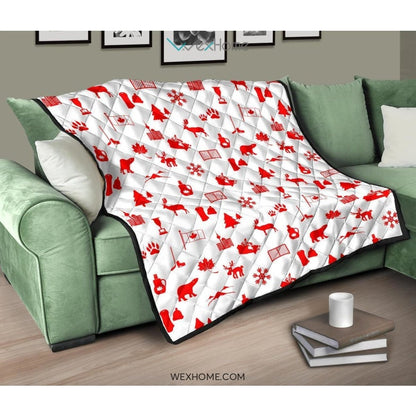 Canada Pattern Print Design 04 Premium Quilt