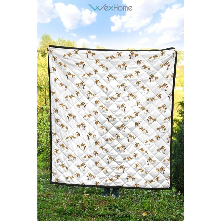 Jack Russel Pattern Print Design 04 Premium Quilt
