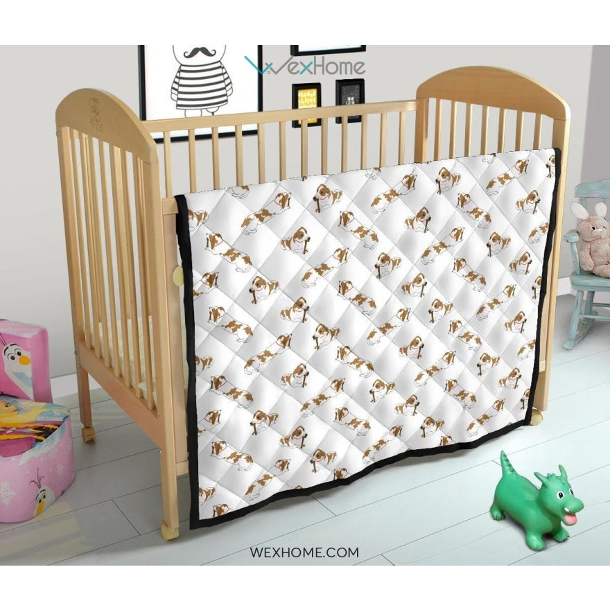 Jack Russel Pattern Print Design 04 Premium Quilt