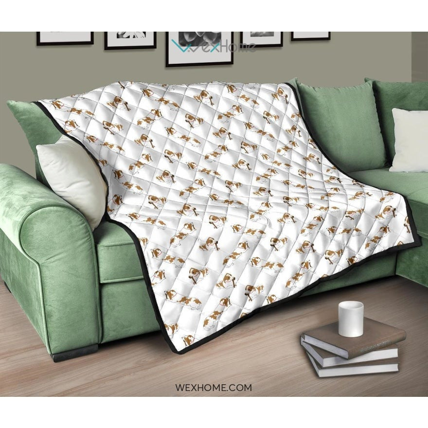 Jack Russel Pattern Print Design 04 Premium Quilt