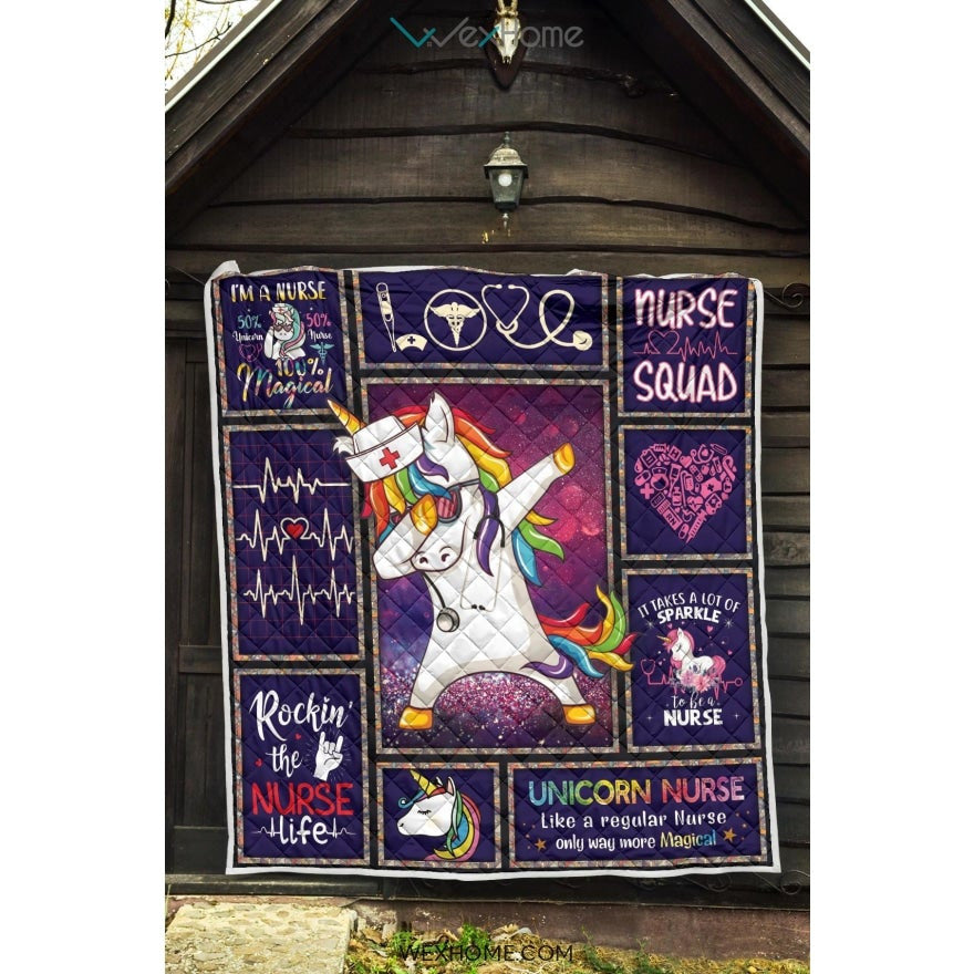 Unicorn Nurse Premium Quilt