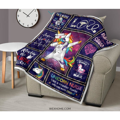 Unicorn Nurse Premium Quilt