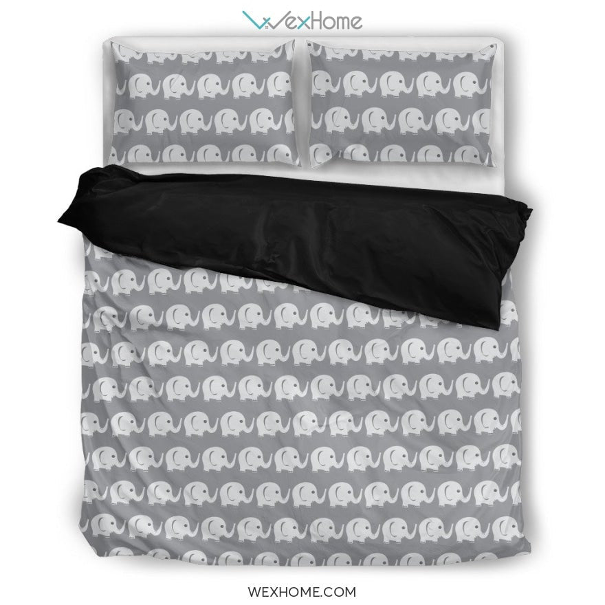 Elephant Blue White Beautiful Charming Attractive Cute Bedding Set