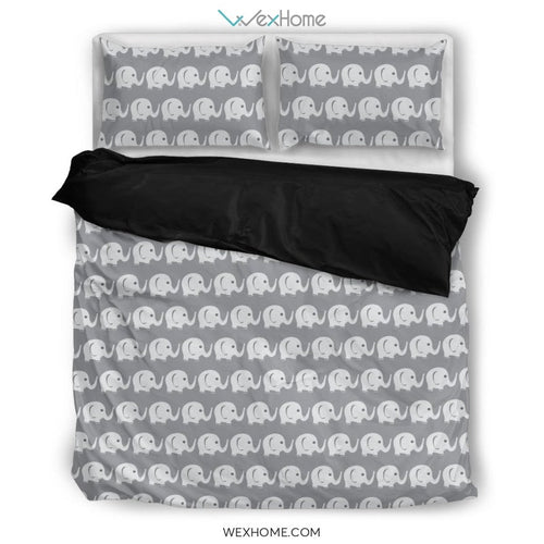Elephant Blue White Beautiful Charming Attractive Cute Bedding Set