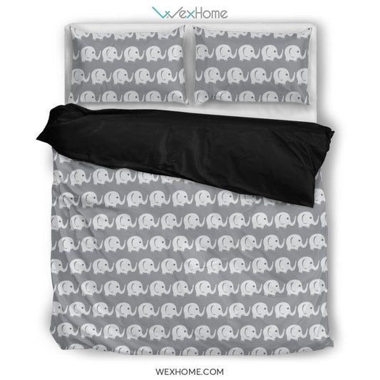 Elephant Blue White Beautiful Charming Attractive Cute Bedding Set