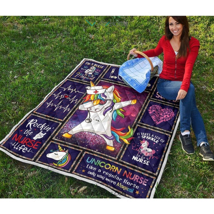 Unicorn Nurse Premium Quilt