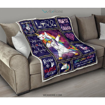 Unicorn Nurse Premium Quilt