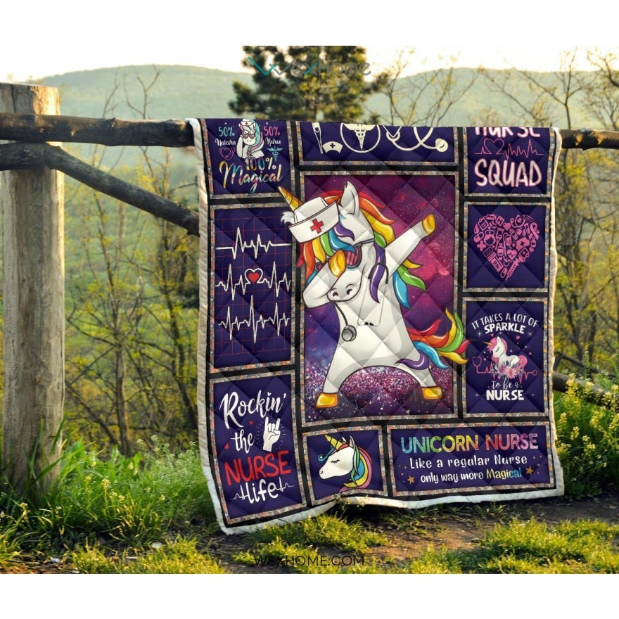 Unicorn Nurse Premium Quilt