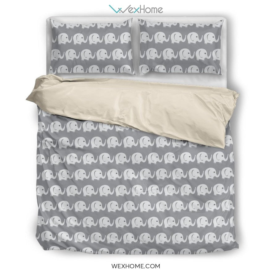 Elephant Blue White Beautiful Charming Attractive Cute Bedding Set