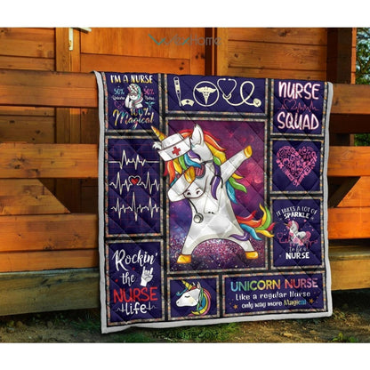 Unicorn Nurse Premium Quilt