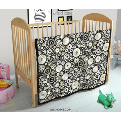 Gear Pattern Print Design 02 Premium Quilt