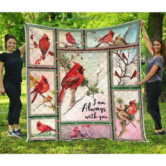 WEXHOME I Am Always With You Cardinal Premium Quilt