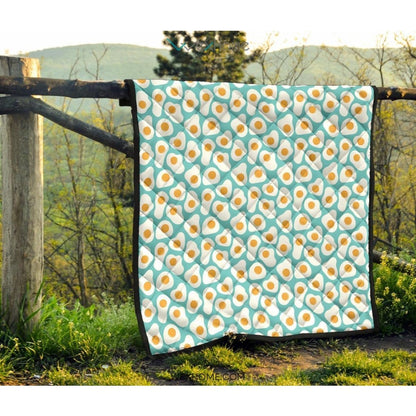 Fried Eggs Pattern Print Design 04 Premium Quilt