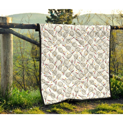 Tennis Pattern Print Design 04 Premium Quilt