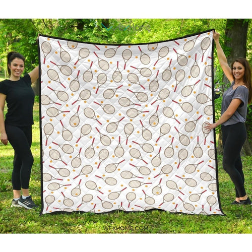 Tennis Pattern Print Design 04 Premium Quilt