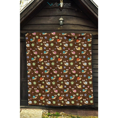 Snail Pattern Print Design 03 Premium Quilt
