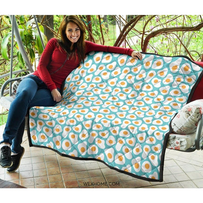Fried Eggs Pattern Print Design 04 Premium Quilt