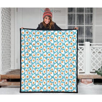 Fried Eggs Pattern Print Design 04 Premium Quilt