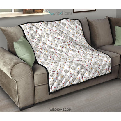 Tennis Pattern Print Design 04 Premium Quilt