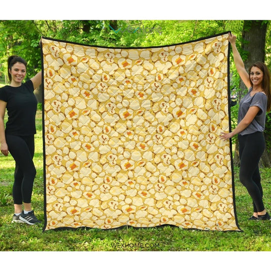 Popcorn Pattern Print Design 04 Premium Quilt
