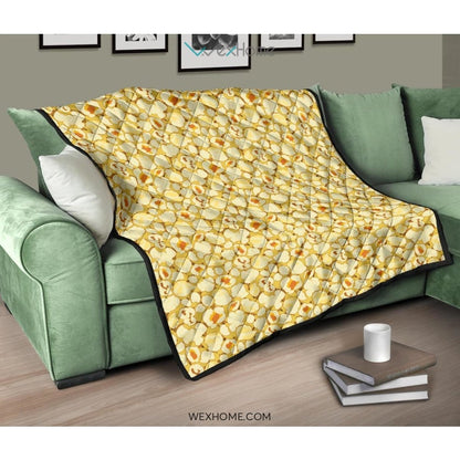 Popcorn Pattern Print Design 04 Premium Quilt
