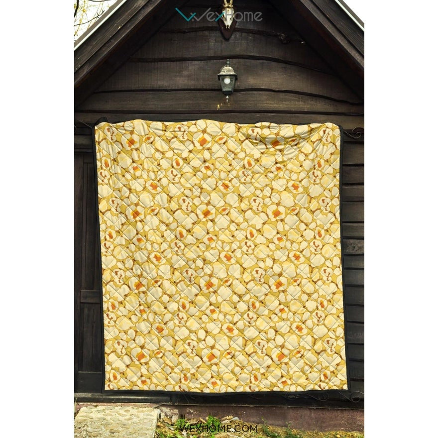 Popcorn Pattern Print Design 04 Premium Quilt