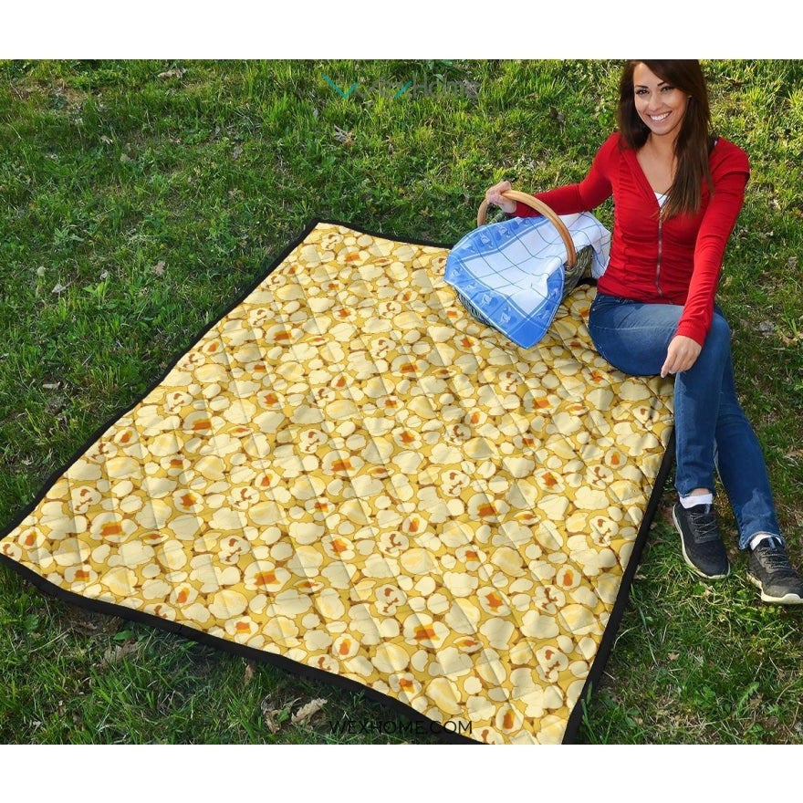 Popcorn Pattern Print Design 04 Premium Quilt