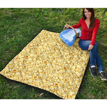 Popcorn Pattern Print Design 04 Premium Quilt