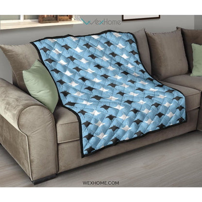 Stingray Pattern Print Design 03 Premium Quilt