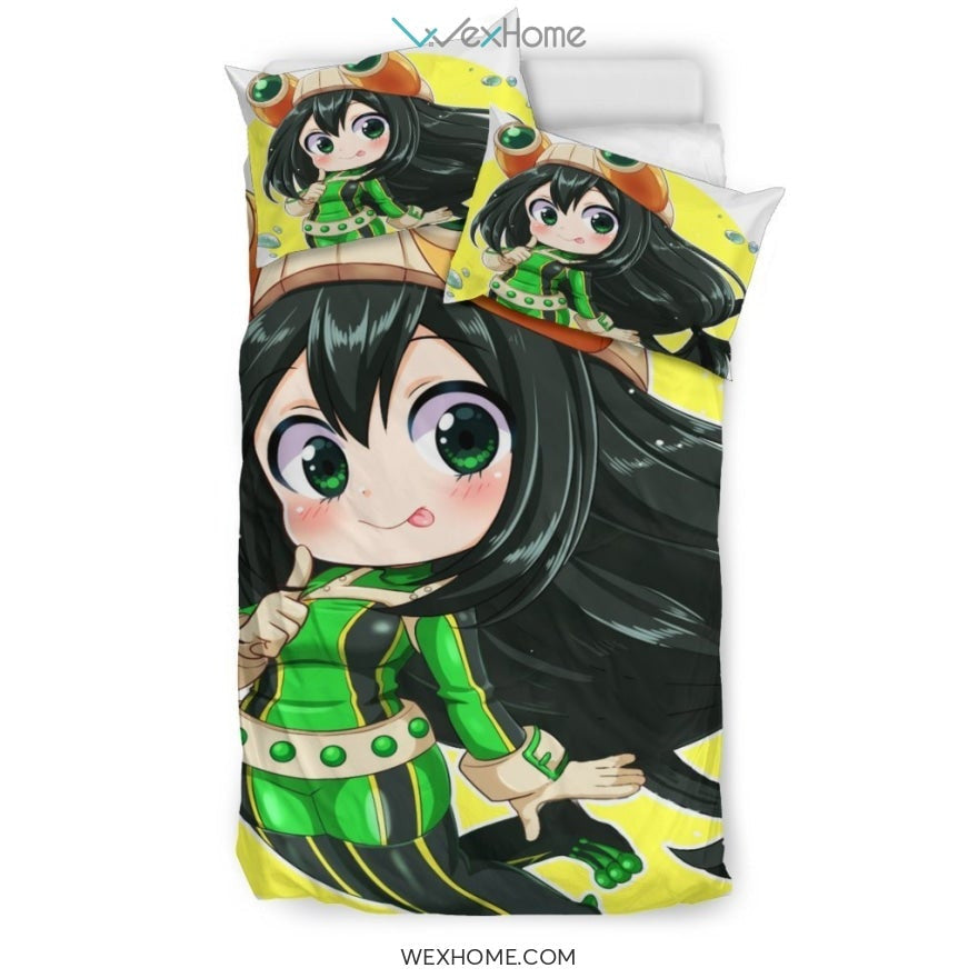 Tsuyu Chibi Bedding Set - duvet cover and pillowcase set - Unique Design Amazing Gift
