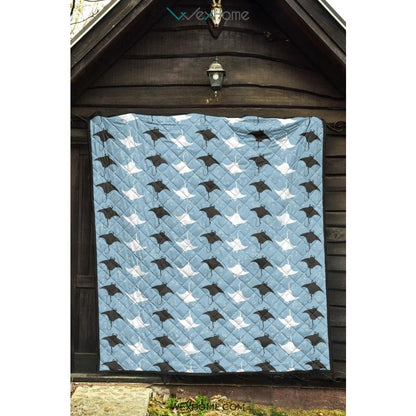 Stingray Pattern Print Design 03 Premium Quilt