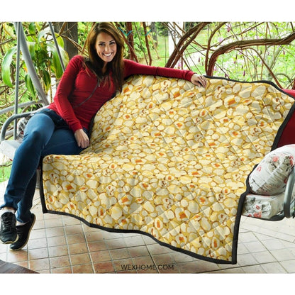 Popcorn Pattern Print Design 04 Premium Quilt