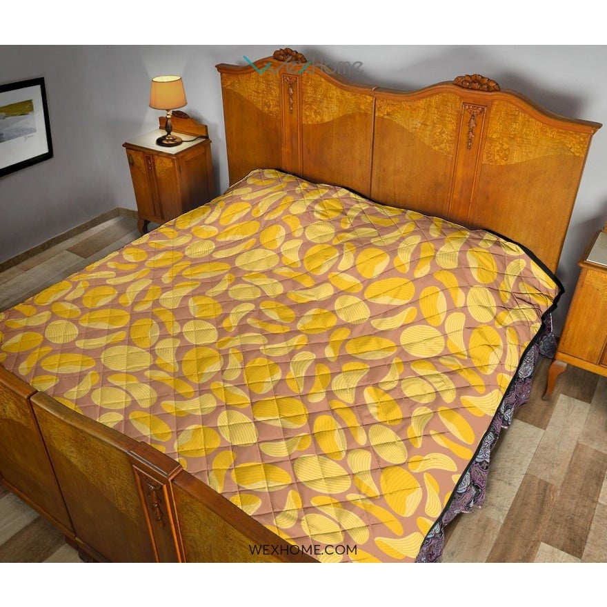 Potato Chips Pattern Print Design 01 Premium Quilt